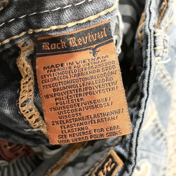 Rock Revival Jeans Womens 24 Skinny Distressed Ripped Abrienida Mid Rise Denim - Picture 5 of 10